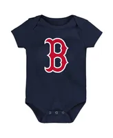 Newborn and Infant Boys Girls Navy Boston Red Sox Primary Team Logo Bodysuit