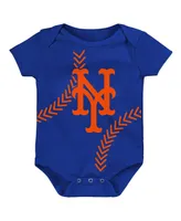 Newborn and Infant Boys Girls Royal New York Mets Running Home Bodysuit