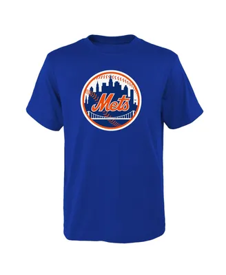 Big Boys and Girls Royal New York Mets Logo Primary Team T-shirt