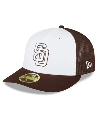 Men's New Era White and Brown San Diego Padres 2023 On-Field Batting Practice Low Profile 59FIFTY Fitted Hat