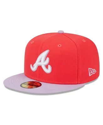 Men's New Era Red and Lavender Atlanta Braves Spring Color Two-Tone 59FIFTY Fitted Hat