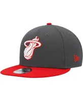 Men's New Era Charcoal, Scarlet Miami Heat Two-Tone Color Pack 9FIFTY Snapback Hat