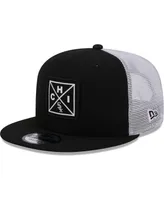 Men's New Era Black Chicago White Sox Vert Squared Trucker 9FIFTY Hat