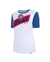 Women's New Era White Chicago Cubs Colorblock T-shirt