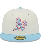 Men's New Era White and Light Blue Oakland Athletics Spring Color Two-Tone 59FIFTY Fitted Hat