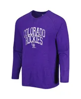 Men's Concepts Sport Purple Colorado Rockies Inertia Raglan Long Sleeve Henley T-shirt