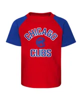 Little Boys and Girls Chicago Cubs Red, Heather Gray Groundout Baller Raglan T-shirt and Shorts Set