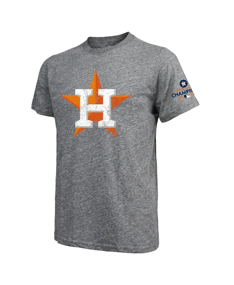 Men's Majestic Threads Alex Bregman Heather Gray Houston Astros 2022 World Series Champions Name and Number Tri-Blend T-shirt