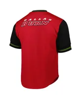 Men's Mitchell & Ness Red Fc Dallas Mesh V-Neck T-shirt