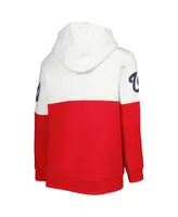 Big Boys and Girls Heather Gray, Red Washington Nationals Playmaker Pullover Hoodie