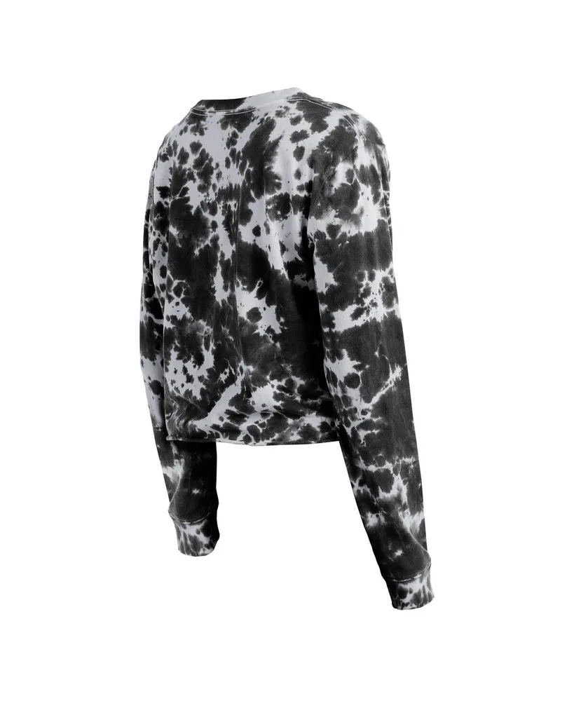 Women's New Era Black Chicago White Sox Tie-Dye Cropped Long Sleeve T-shirt