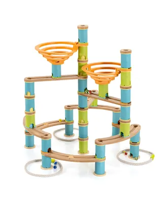 Costway Wooden Marble Run Construction 162PCS Stem Educational Learning Toys for Kid