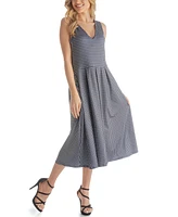 24seven Comfort Apparel Women's Sleeveless Midi Fit Flare Dress