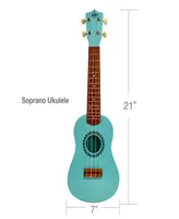 KaKo'o Music Seafoam Green Wooden Ukulele Set