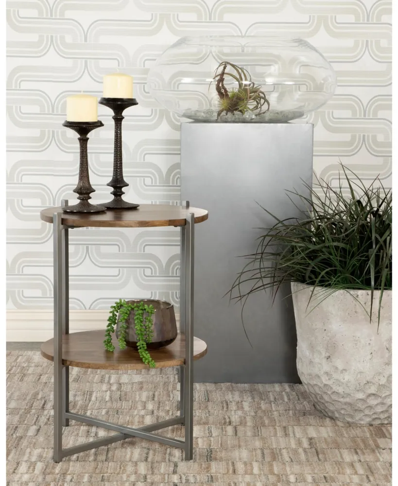 Coaster Home Furnishings Round Accent Table with Open Shelf