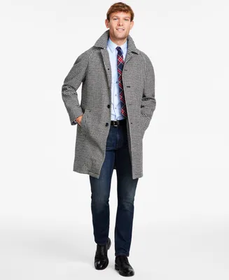 Tommy Hilfiger Men's Modern-Fit Stretch Water-Resistant Houndstooth Overcoat