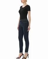kimi + kai Women's Round Neck Basic Bodysuit Top