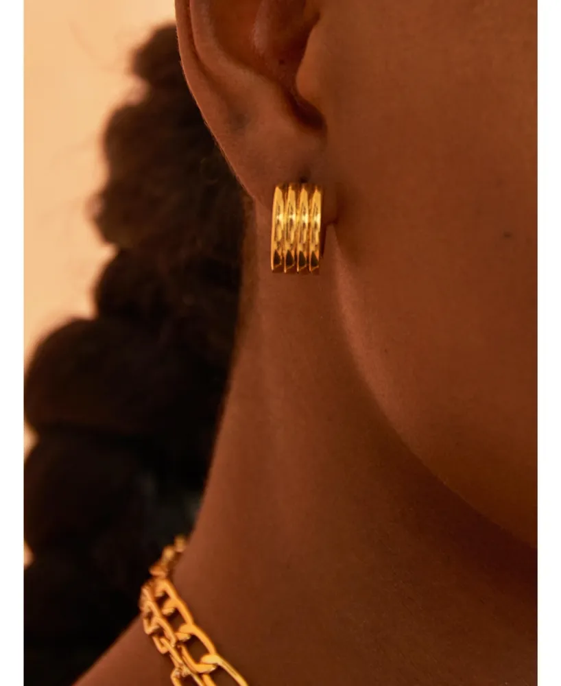 Oma The Label Women's Anekhe 18K Gold Plated Brass Huggies Earrings