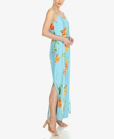 White Mark Women's Floral Strap Maxi Dress