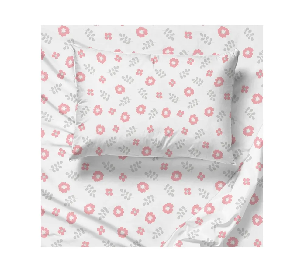 Saturday Park Cutout Floral 100% Organic Cotton Twin Sheet Set