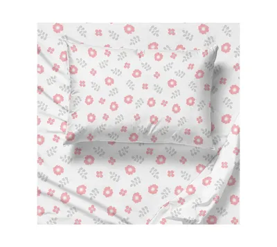 Saturday Park Cutout Floral 100% Organic Cotton Twin Sheet Set