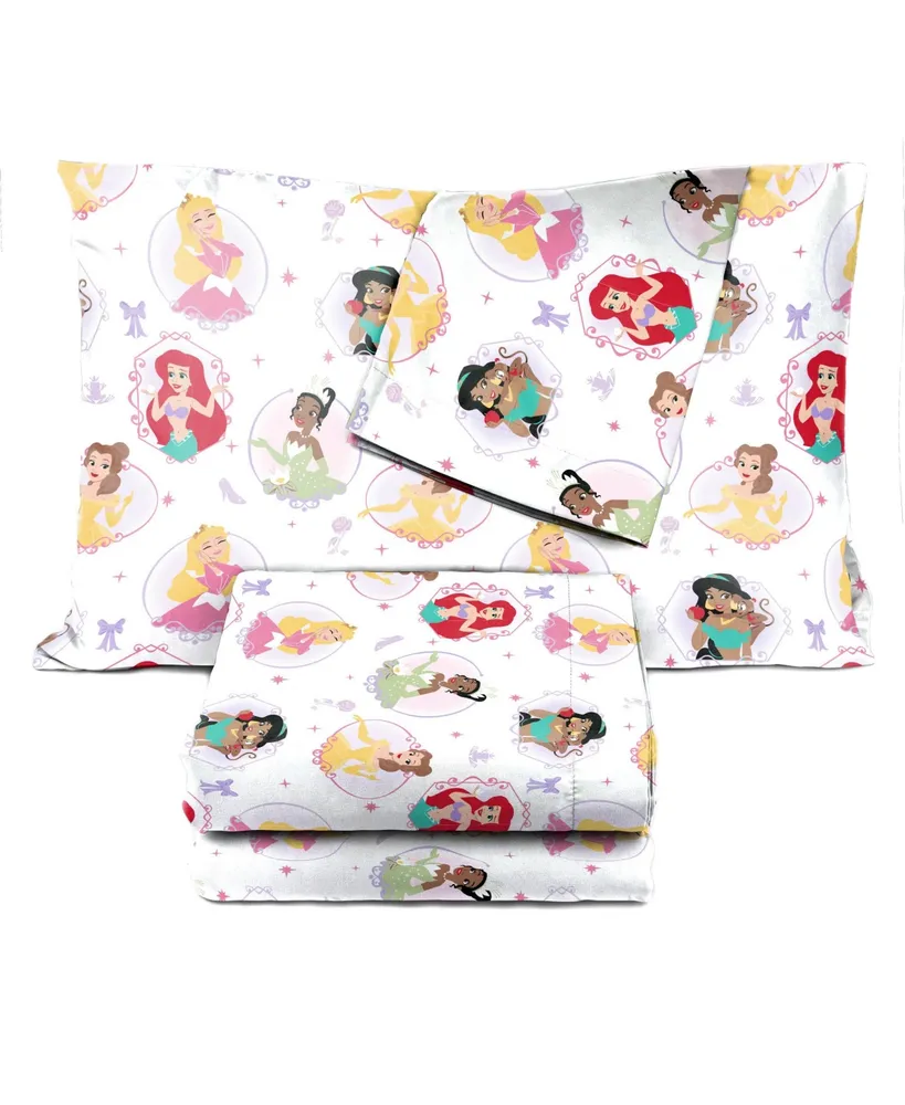 Saturday Park Disney Princess Besties 100% Organic Cotton Twin Sheet Set