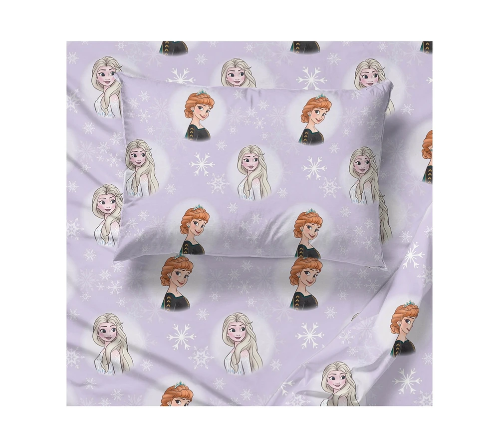 Saturday Park Disney Frozen Watercolor 100% Organic Cotton Queen Sheet Set