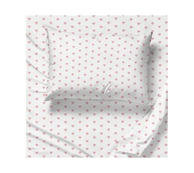 Saturday Park Pink Hearts 100% Organic Cotton Twin Sheet Set