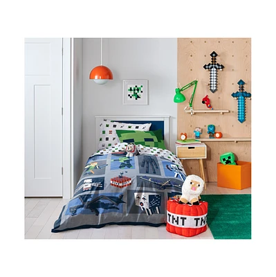 Saturday Park Minecraft Emblematic 100% Organic Cotton Full Bed Set