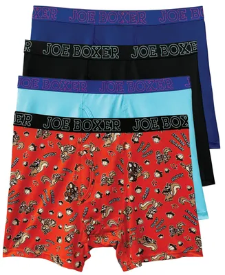 Joe Boxer Men's Squirrel Nuts Boxer Briefs, Pack of 4