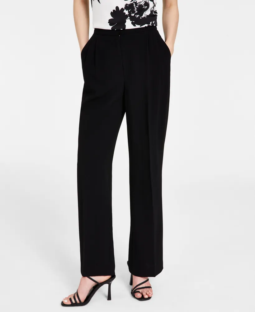 Bar III Womens HighRise Textured Crepe WideLeg Pants Created for Macys   ShopStyle