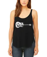 La Pop Art Women's Premium Peace Love Country Word Flowy Tank Top