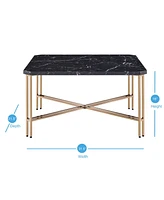 Steve Silver Daxton 31.5" Faux Marble Square Cocktail Table