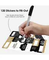 Adult 40th Birthday Gold Assorted To & From Stickers 12 Sheets 120 Stickers