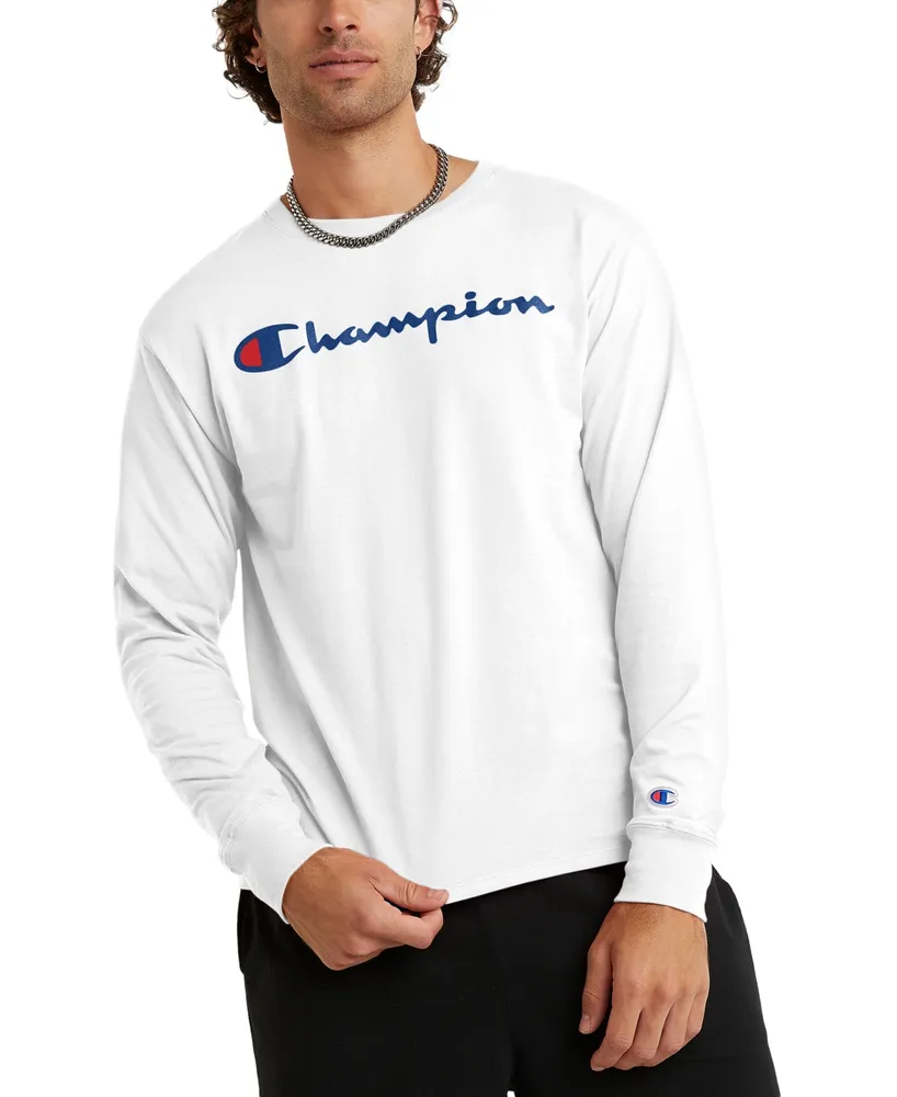 Champion Men's Script-Logo Long Sleeve Tshirt