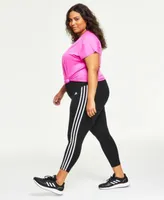 Adidas Plus Size Train Essentials V Neck T Shirt 3 Stripes Leggings