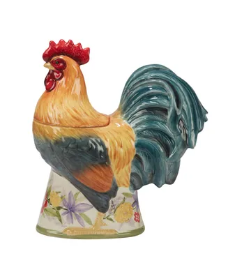 Certified International Floral Rooster 3-d Cookie Jar