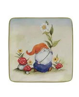 Certified International Garden Gnomes Set of 4 Canape Plates 6"