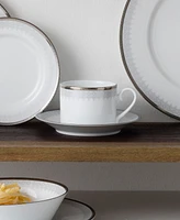 Noritake Silver Colonnade 4 Piece Saucer Set, Service for 4