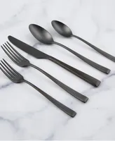 Cambridge Silversmiths Marlise Black Satin 20 Piece 18/10 Stainless Steel Flatware Set, Service for 4