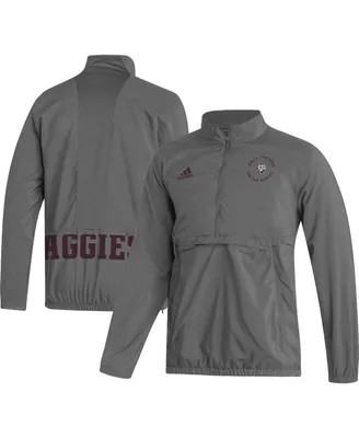 Men's adidas Gray Texas A&M Aggies Aeroready Half-Zip Jacket