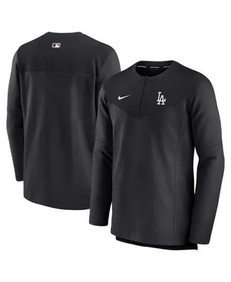 Men's Nike Black Los Angeles Dodgers Authentic Collection Game Time Performance Half-Zip Top