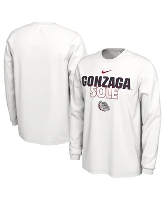 Men's Nike White Gonzaga Bulldogs On Court Long Sleeve T-shirt