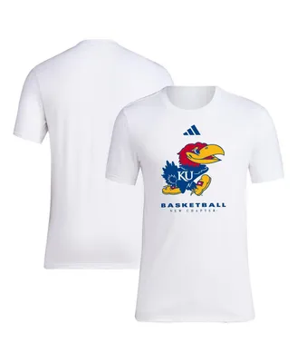 Men's adidas White Kansas Jayhawks On Court Fresh T-shirt