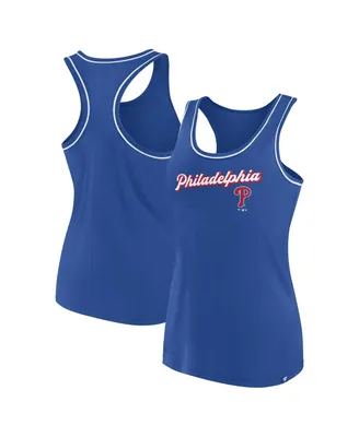 Women's Fanatics Royal Philadelphia Phillies Wordmark Logo Racerback Tank Top