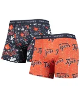 Men's Pair of Thieves Orange, Navy Detroit Tigers Super Fit 2-Pack Boxer Briefs Set