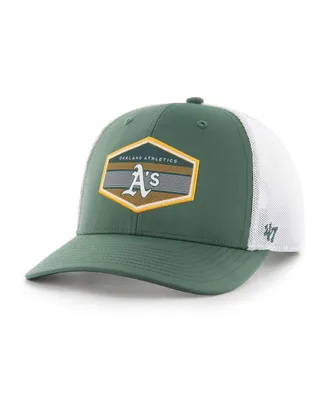 Men's '47 Brand Green, White Oakland Athletics Burgess Trucker Snapback Hat
