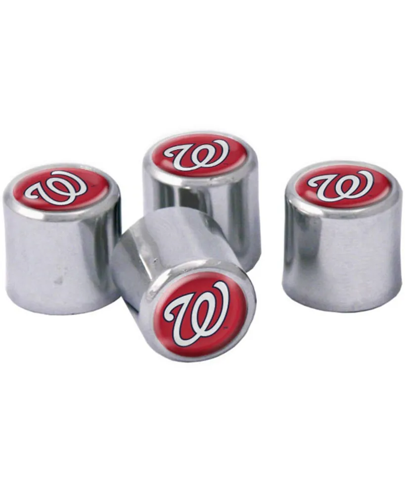 Wincraft Washington Nationals 4-Pack Valve Stem Covers - Silver