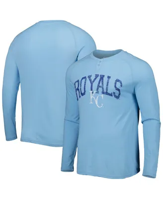 Men's Concepts Sport Light Blue Kansas City Royals Inertia Raglan Long Sleeve Henley T-shirt