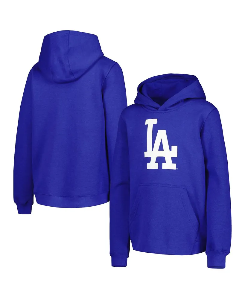 Big Boys and Girls Royal Los Angeles Dodgers Team Primary Logo Pullover Hoodie